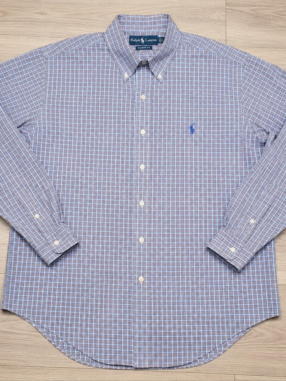 Ralph Lauren Mens L 15.5 32/33 Classic Fit Plaid Button Down Shirt